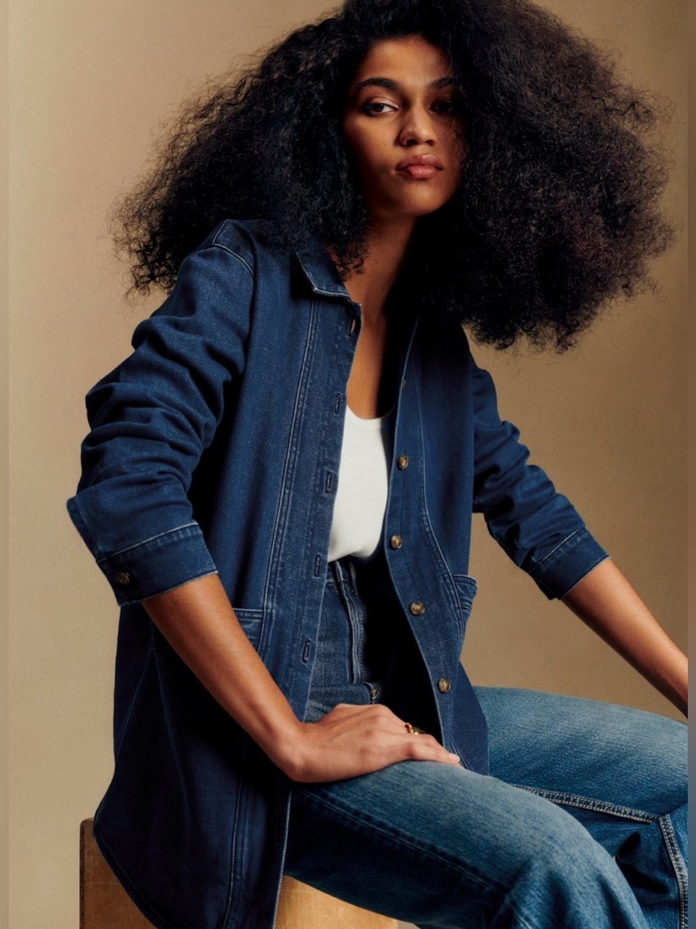 NWT Sezane Will Jacket in Blue Denim. Size S.